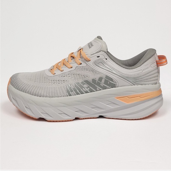 Hoka Shoes - Hoka Bondi in Gray and Orange